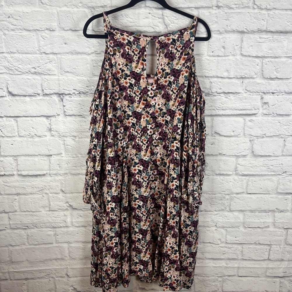 Torrid Whimsigoth Romantic Floral Coquette Cold Shoulder Sun Dress Size 3 - Picture 8 of 11